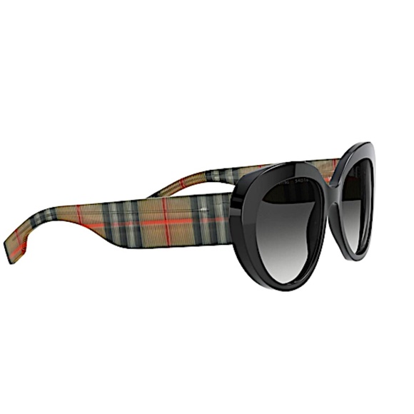 Burberry Black/Multe New Black/Multe 54mm Cat Eye Sunglasses - Picture 1 of 8